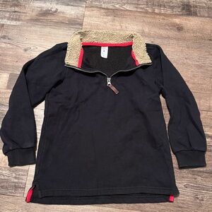 Carters kid Black Quarter-Zip Pullover with Red Accents